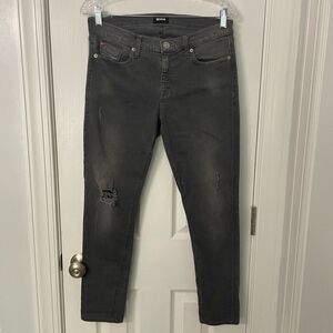 Hudson Krista Ankle Super Skinny Jeans Women’s Size 28 Gray Distressed